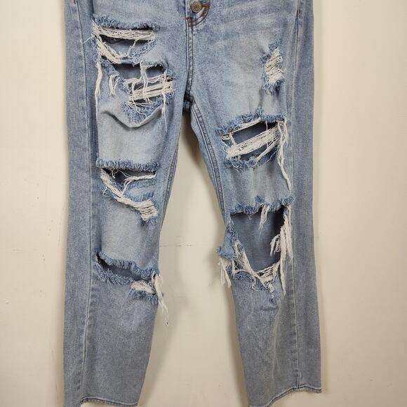 S.O.N.G. BUTTON FLY DESTROYED JEANS TIMELESS FIT WOMEN'S 28 RIPPED DISTRESSED - Picture 4 of 13